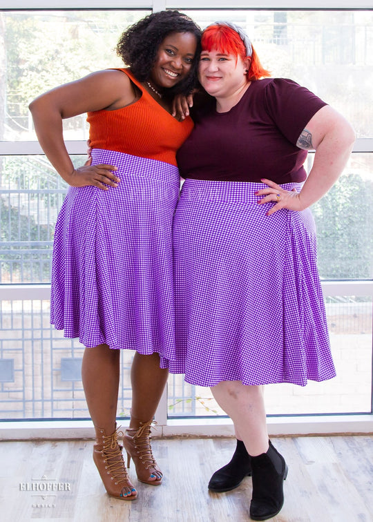 Essential Julie Skirt - Grape Gingham