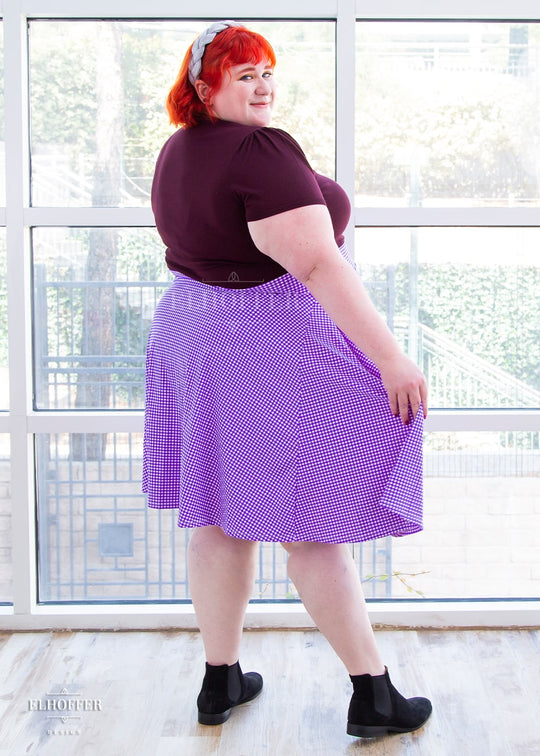 Essential Julie Skirt - Grape Gingham