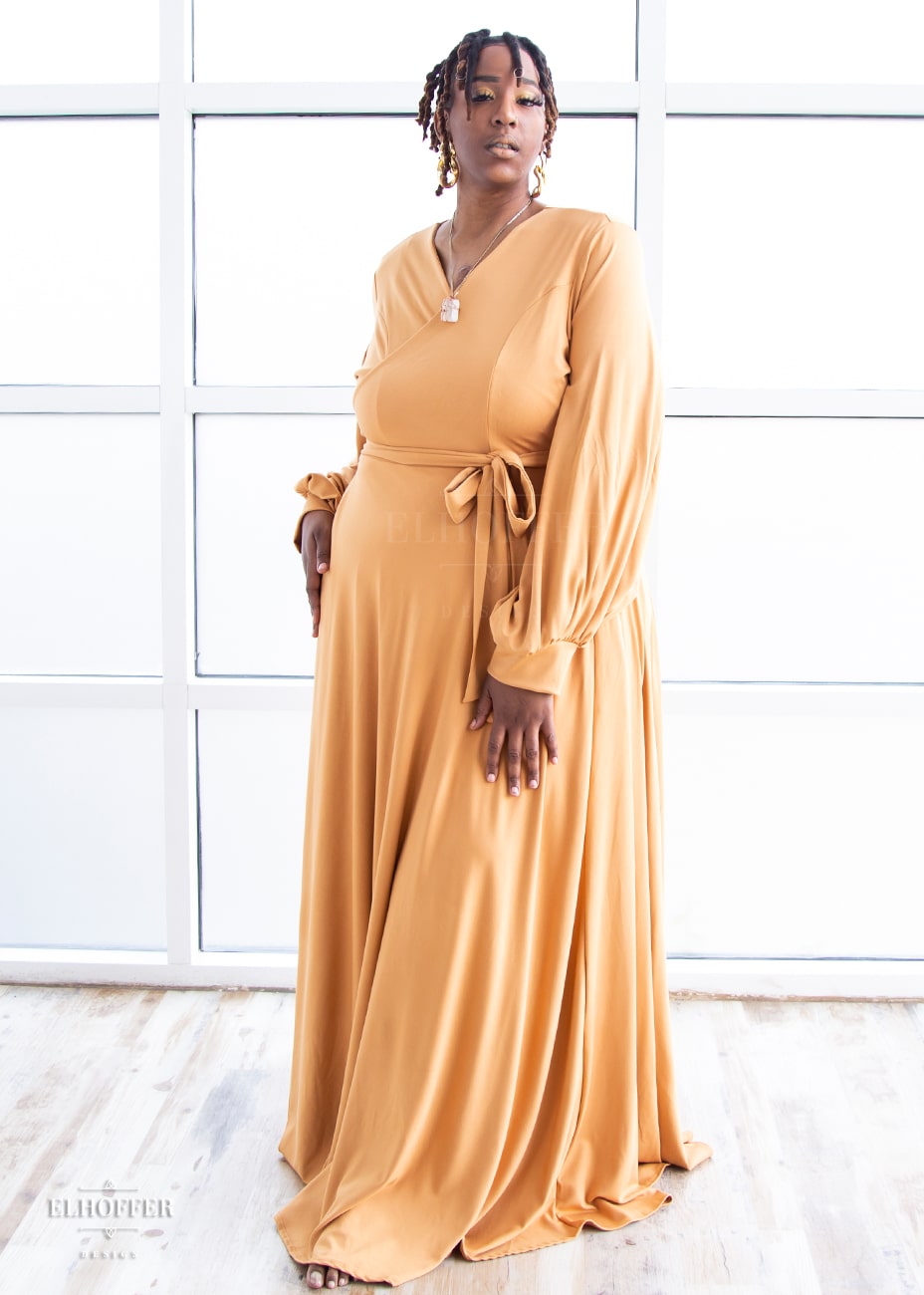 soleil long sleeve dress Soleil 2026 Fall Women's Solid Tie Neck Slim Waist Long Sleeve Dress