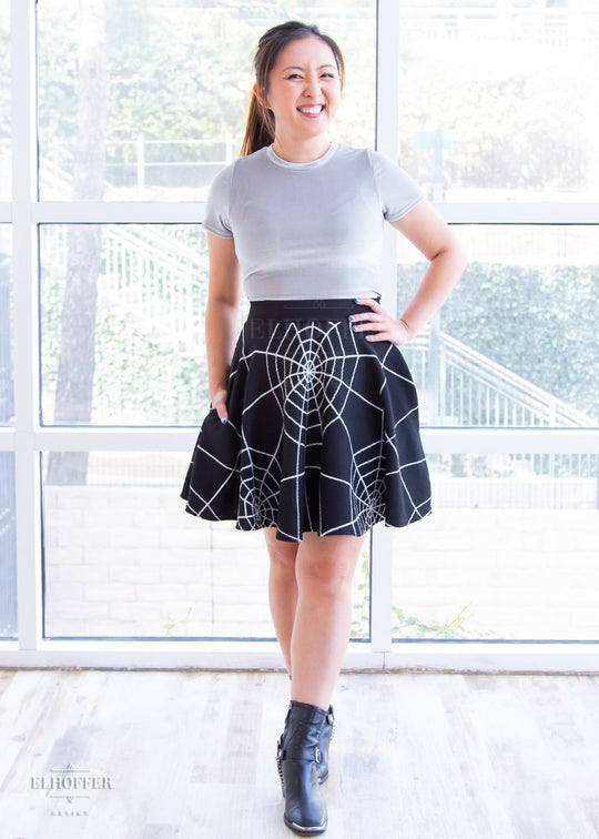 Essential Knit Skirt - Goth Spiderwebs