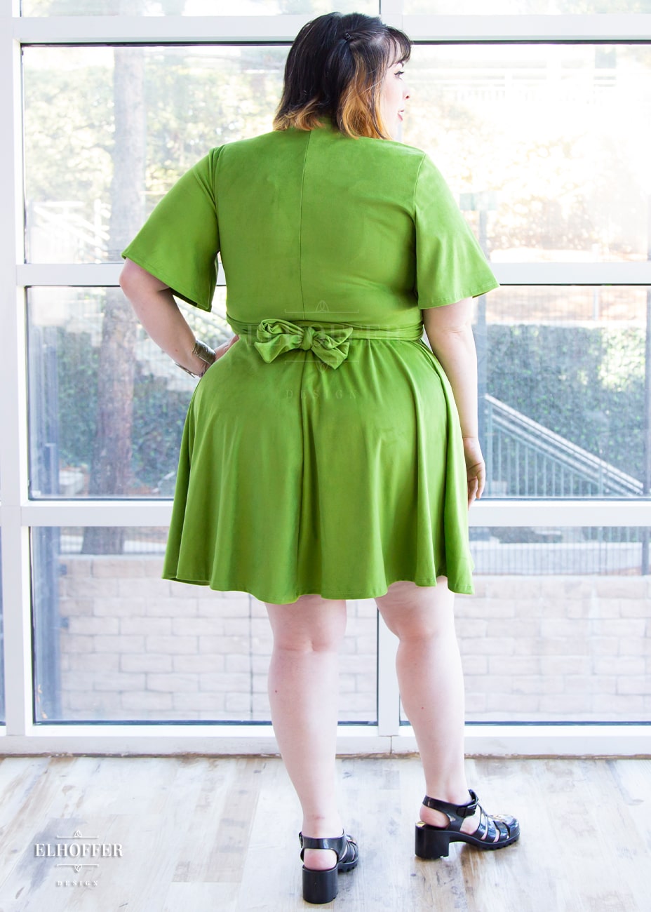 Essential Libra Wrap Dress - Avocado Suede