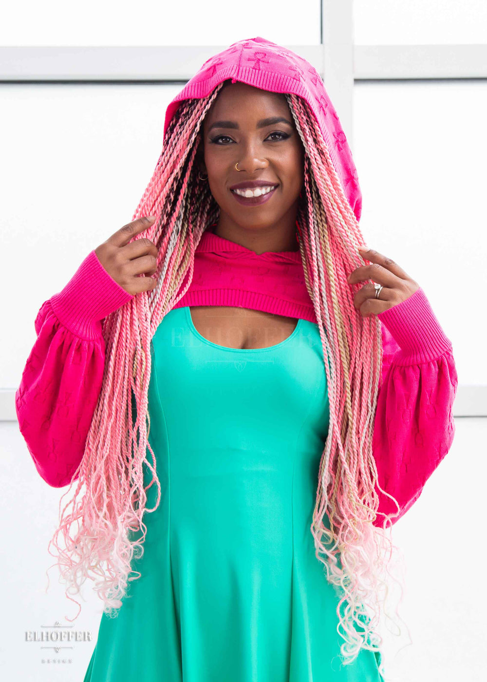 Essential Capricorn Crop Hoodie - Key of Life Princess Pink