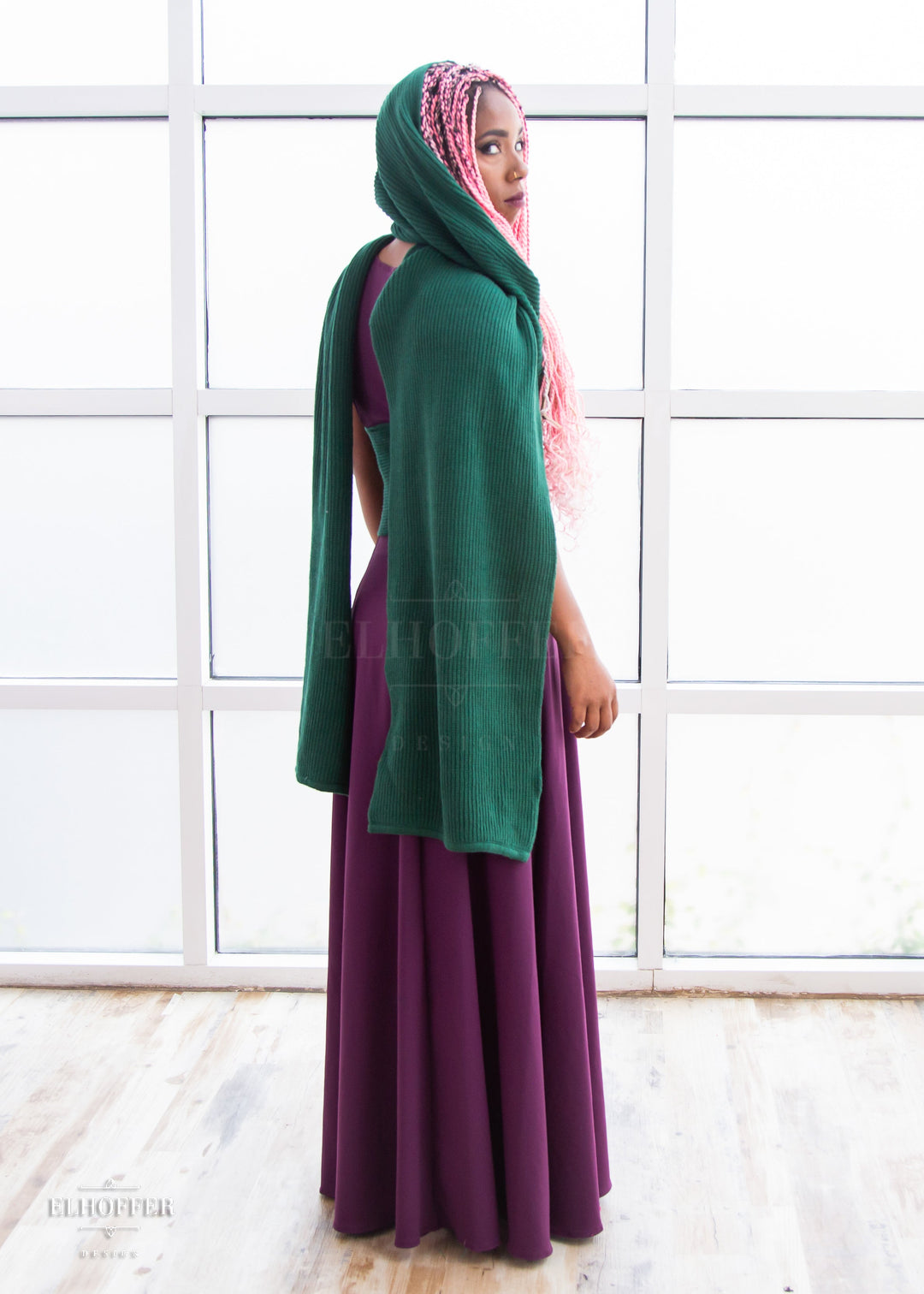 Retired Sacred Princess Knit Wrap Cape - Short Forest Green Cape