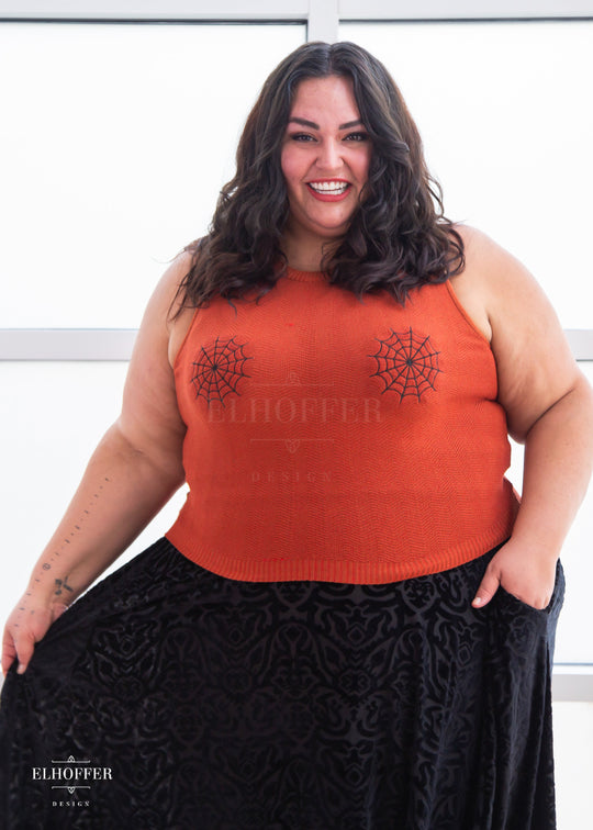 Essential Susan Crop Top - Dark Rust Spider-Bewbs