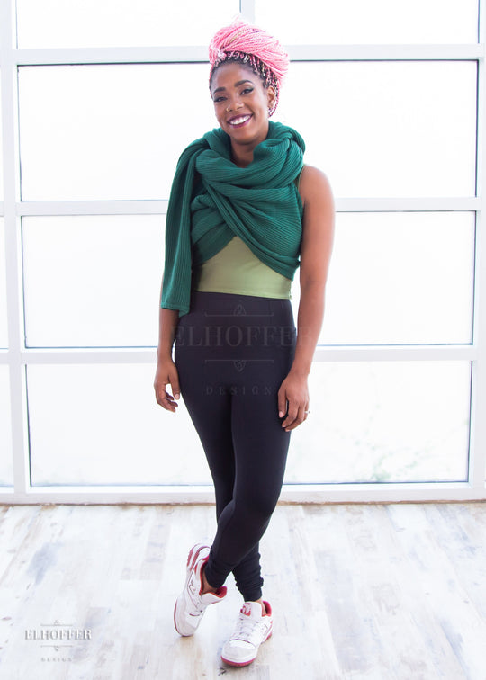 Retired Sacred Princess Knit Wrap Cape - Short Forest Green Cape