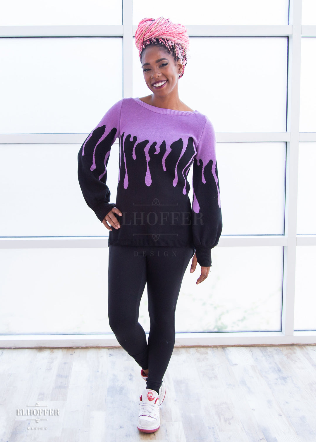 Essential Pastel Goth Drip Oversize Sweater Lavender – Elhoffer