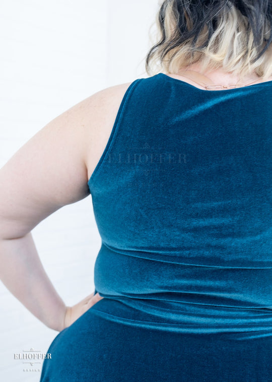 Retired Essential Aquarius Knee Length Dress - Apatite Velvet Dress